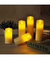 Ø5,3cm LED blokklys, 12,5cm høy - 2700K, batteridrevet, varm hvit, flammeløst hyggelys