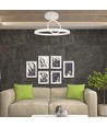 37W LED metall taklampe, hvit - Ø50cm, 4000lm, 4000K, dobbelt rund design