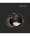 10W LED vegglampe - Sort, 3000K, 13,5x10 cm, innendørs, inkl. lyskilde
