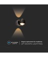 10W LED vegglampe - Sort, 3000K, 13,5x10 cm, innendørs, inkl. lyskilde