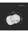 10W LED vegglampe med opp/ned lys - Hvit, 3000K, 13,5x10 cm, IP44, inkl. lyskilde