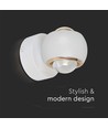 10W LED vegglampe med opp/ned lys - Hvit, 3000K, 13,5x10 cm, IP44, inkl. lyskilde