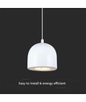 8,5W LED pendel - Ø10cm, hvit, touch on/off, 3000K, inkl. lyskilde