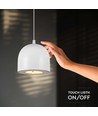 8,5W LED pendel - Ø10cm, hvit, touch on/off, 3000K, inkl. lyskilde