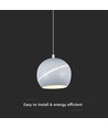 8,5W LED pendel / hengelampe - Ø12-18cm, hvit, touch on/off, 3000K, inkl. lyskilde