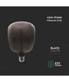 4W Vaseformet pære E27 - Kulltråd sort glass 300°