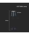 1,5W oppladbar LED bordlampe, CCT - Touch dimbar, USB-C, sort, høydejusterbar