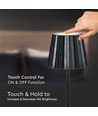 1,5W oppladbar LED bordlampe, CCT - Touch dimbar, USB-C, sort, høydejusterbar