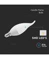 E14 3,7W LED kertepære - Flammeform, varm hvit, erstatter 30W
