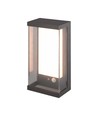 1W Solara vegglampe med sensor - IP65, 3000K, mørkegrå, solcelle, bevegelsessensor, utendørs