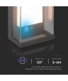 1W Solara vegglampe med sensor - IP65, 3000K, mørkegrå, solcelle, bevegelsessensor, utendørs