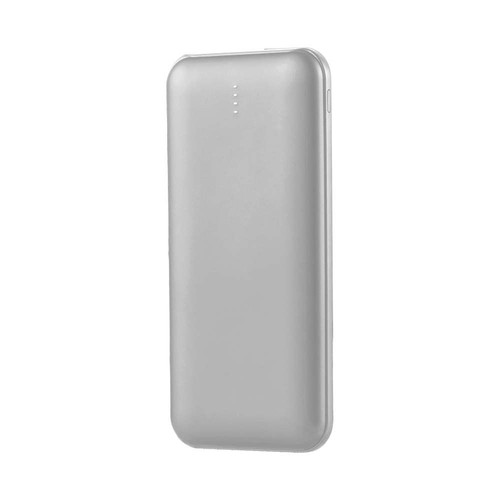 10000mAh powerbank, 10W - Sølv, LED display, inkl. 30cm Type-C kabel