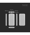 10000mAh powerbank, 10W - Sølv, LED display, inkl. 30cm Type-C kabel