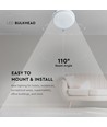 12W Utendørs vegg/taklampe - IP54, Ø15,1cm, Høyde 3,8cm, 3000K, skottlampe