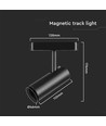 11W ultra-tynn magnetisk skinnespot, 48V - 1300lm, 34°, sort, 6400K, IP20