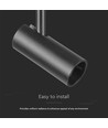 11W ultra-tynn magnetisk skinnespot, 48V - 1300lm, 34°, sort, 6400K, IP20
