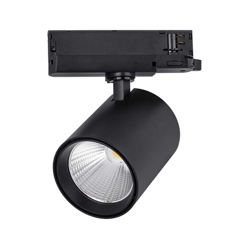 35W LED COB skinnespot - 3000lm, 4000K, 30 grader, sort aluminium, IP20