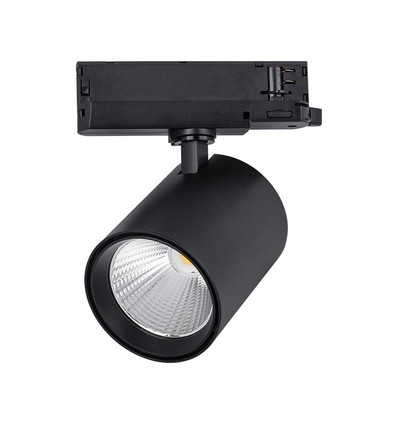35W LED COB skinnespot - 3000lm, 4000K, 30 grader, sort aluminium, IP20
