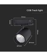 35W LED COB skinnespot - 3000lm, 4000K, 30 grader, sort aluminium, IP20