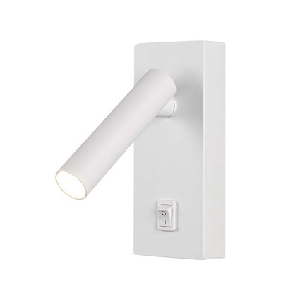 2W LED veggspot med bryter, firkantet - 150lm, 4000K, hvit, 14,5 x 15 cm