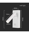 2W LED veggspot med bryter, firkantet - 150lm, 4000K, hvit, 14,5 x 15 cm