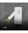 2W LED veggspot med bryter, firkantet - 150lm, 4000K, hvit, 14,5 x 15 cm