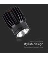 18W LED aluminiumsmodul - 3000K, 1900lm, 34 grader, sort kabinett, IP20
