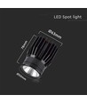 18W LED modul spotlight - 1900lm, IP20, sort kabinett, 4000K, aluminium