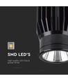 18W LED modul spotlight - 1900lm, IP20, sort kabinett, 4000K, aluminium
