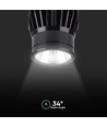 18W LED innfellingsspot - 1900lm, 6400K, sort, IP20, aluminiumsmateriale