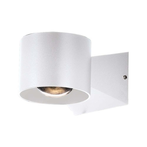5W hvit rund vegglampe med opp/ned lys - IP65, 4000K, inkl. lyskilde