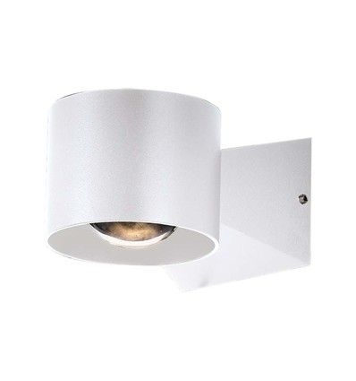 5W hvit rund vegglampe med opp/ned lys - IP65, 4000K, inkl. lyskilde