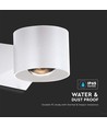5W hvit rund vegglampe med opp/ned lys - IP65, 3000K, inkl. lyskilde