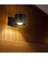 5W LED vegglampe, rund - IP65, sort, 3000K, opp/ned lys, inkl. lyskilde