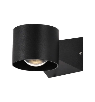 6W LED vegglampe - IP65, sort, 3000K, 465lm, firkantet, inne / ute, inkl. lyskilde