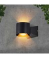 6W LED vegglampe - IP65, sort, 4000K, 465lm, firkantet, inne / ute, inkl. lyskilde