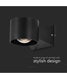 6W LED vegglampe - IP65, sort, 4000K, 465lm, firkantet, inne / ute, inkl. lyskilde
