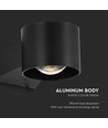 6W LED vegglampe - IP65, sort, 4000K, 465lm, firkantet, inne / ute, inkl. lyskilde
