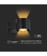 6W LED vegglampe - IP65, sort, 4000K, 465lm, firkantet, inne / ute, inkl. lyskilde