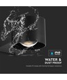 6W LED vegglampe - IP65, sort, 4000K, 465lm, firkantet, inne / ute, inkl. lyskilde