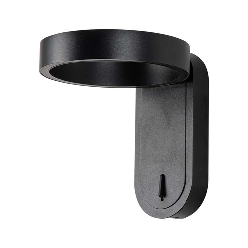 5W roterbar LED vegglampe - IP65, 600lm, 120 grader, sort kropp