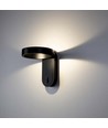 5W roterbar LED vegglampe - IP65, 600lm, 120 grader, sort kropp