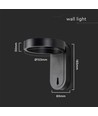 5W roterbar LED vegglampe - IP65, 600lm, 120 grader, sort kropp