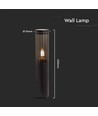 E27 sort bedlampe, 40cm - IP44, rustfritt stål, uten lyskilde, hage/sti montert