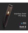 E27 sort skrå vegglampe, 40cm - IP44, rustfritt stål, uten lyskilde, hage/sti