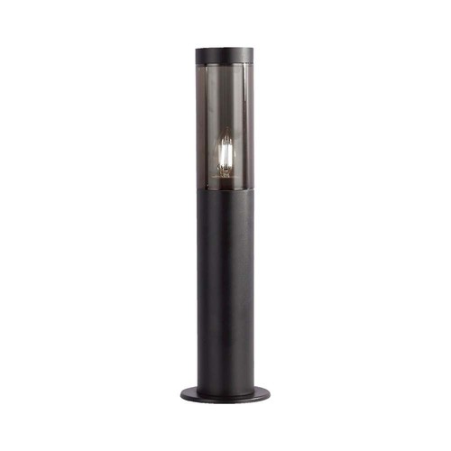 V-Tac E27 hagelampe, IP44 - Røykfarget plast, svart, høyde 45cm, uten lyskilde