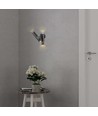 6W 2-veis spot vegglampe - IP44, sort, 3000K, 90 grader, justerbar, inkl. lyskilde