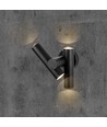 6W 2-veis spot vegglampe - IP44, sort, 3000K, 90 grader, justerbar, inkl. lyskilde
