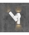 6W 2-veis spot vegglampe - 3000K, hvit, IP44, 300° justerbar, inkl. lyskilde