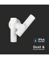 6W 2-veis spot vegglampe - 3000K, hvit, IP44, 300° justerbar, inkl. lyskilde